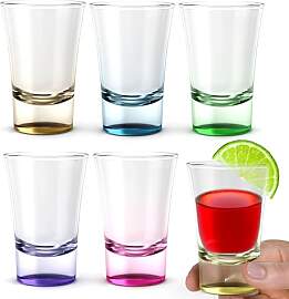 volila 6 Bunt Schnapsgläser - 5cl Shotgläser mit 