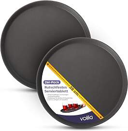 volila Schwarzes Rundtablett - 28cm (2er Pack)