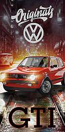 Volkswagen VW Badetuch Golf GTI Rot 75 cmx150 cm