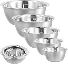 volumoon Edelstahl Rührschüssel Set, 5 Stück