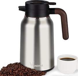 Vondior Thermoskanne 2L, Isolierkanne Kaffeekanne
