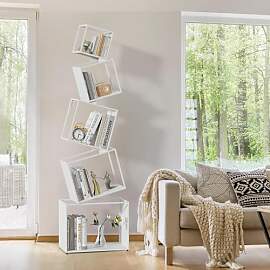 Vonkinka Bücherregal Weiß, 170 cm Hohes