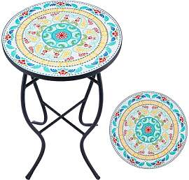 VONLUCE 35,5cm(14") Mosaik Beistelltisch