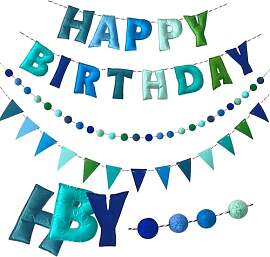 Vorbespanntes Happy Birthday Banner –