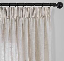Vorhänge 250cm Lang Kräuselband Beige-Leinen