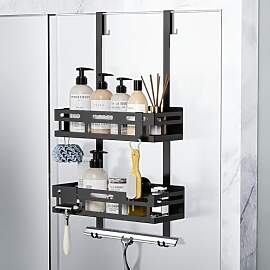 Vorlestour Duschablage 0hne Bohren Schwarz,