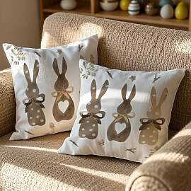 Vorysum 2er Set Ostern Kissenbezug 40x40 cm