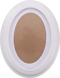 VOSAREA Bilderrahmen Oval weiß: 7 Zoll klein