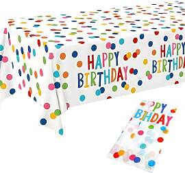 VOSSOT 1 Stück Tischdecke Geburtstag 137 × 274
