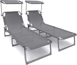 VOUNOT 2er Set Sonnenliege Klappbar, Gartenliege
