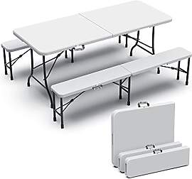 VOUNOT Bierzeltgarnitur Klappbar 3-teilig Set, 1