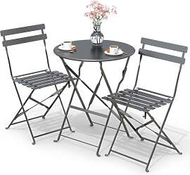 VOUNOT Bistroset 3-teilig, Klappbar Bistrotisch