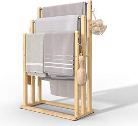 VOUNOT® Handtuchhalter Stehend, Bambus