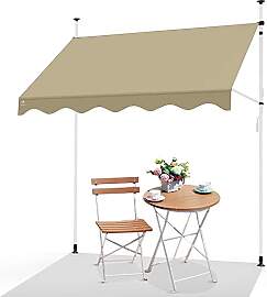 VOUNOT Klemmmarkise Balkon mit Handkurbel,