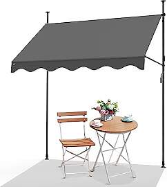VOUNOT Klemmmarkise Balkon mit Handkurbel,