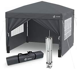 VOUNOT® Pavillon 3x3m mit 4 Seitenteilen & 4