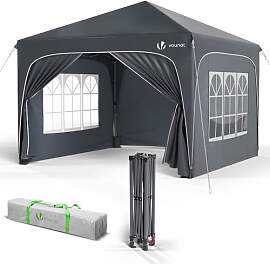 VOUNOT® Pavillon 3x3m mit 4 Seitenteilen & 4