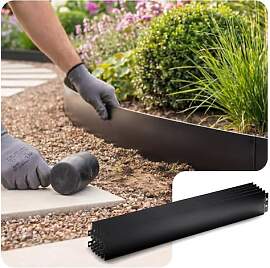 VOUNOT® Rasenkante Metall 25m, verzinkt