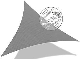 VOUNOT® Sonnensegel Dreieckig mit Befestigung