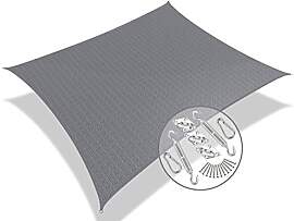 VOUNOT® Sonnensegel Rechteckig mit Befestigung