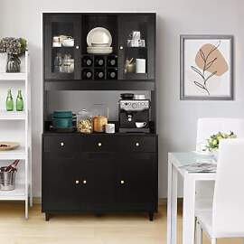 VOWNER Designer Küchenschrank in Schwarz &