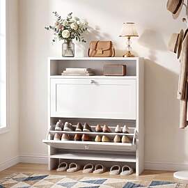 VOWNER Schuhschrank mit 2 Klappen, Schuhregal
