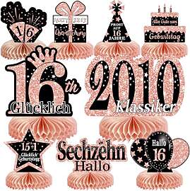 Voxisroma 16. Geburtstag Mädchen 9 STK Roségold