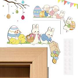 VTMJ Türrahmen Osterdeko Holz, Osterhase Ostern