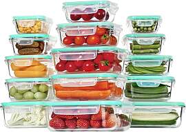 Vtopmart 15 Stück Meal Prep Boxen Glas, Glasdosen 