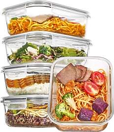 Vtopmart 5er-Pack Meal Prep Boxen Glas, 1035 ML