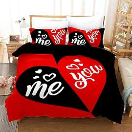 VTRXEG Bettwäsche 220x240 Herzen Schwarz