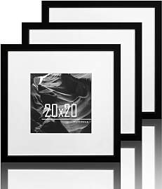 VUVUZULA Bilderrahmen 20x20cm Schwarz Holz