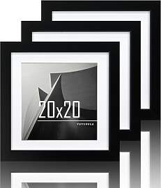 VUVUZULA Bilderrahmen 20x20cm Schwarz Quadratisch