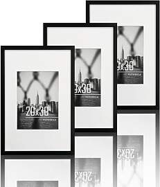 VUVUZULA Bilderrahmen 20x30cm Schwarz 3er Set