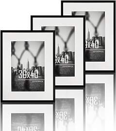 VUVUZULA Bilderrahmen 30x40cm Schwarz 3er Set