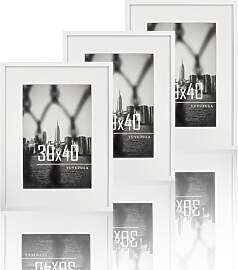 VUVUZULA Bilderrahmen 30x40cm Weiß 3er Set