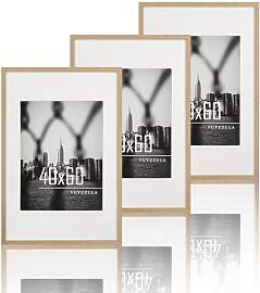VUVUZULA Bilderrahmen 40x60cm Eiche 3er Set