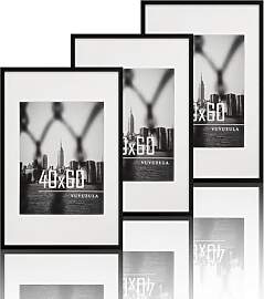 VUVUZULA Bilderrahmen 40x60cm Schwarz 3er Set