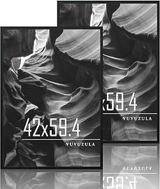 VUVUZULA Bilderrahmen A2 Schwarz Holz 2er Set