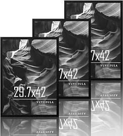 VUVUZULA Bilderrahmen A3 Schwarz Holz 3er Set