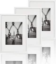 VUVUZULA Bilderrahmen A4 Weiss 21x30cm 3er Set