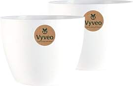Vyveo - Blumentopf Lunda - 2er-Set - 14x10 - Weiß 