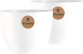 Vyveo - Blumentopf Lunda - 2er-Set - 23x17 - Weiß 