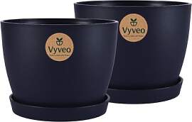 Vyveo - Blumentopf Lunda mit Untersetzer - 2er-Set 