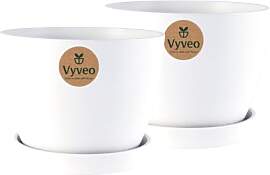 Vyveo - Blumentopf Lunda mit Untersetzer - 2er-Set 
