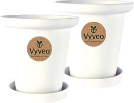 Vyveo - Blumentopf Skara mit Untersetzer - 2er-Set 