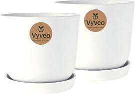 Vyveo - Blumentopf Soren mit Untersetzer - 2er-Set 