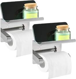 VZZNN 2 Stück Toilettenpapierhalter mit Ablage 2