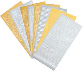 Wachsbuchstaben und Zahlen Aufkleber Set,8 Blatt