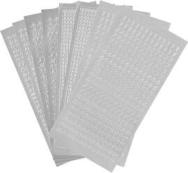 Wachsbuchstaben und Zahlen Aufkleber Set, 8 Blatt